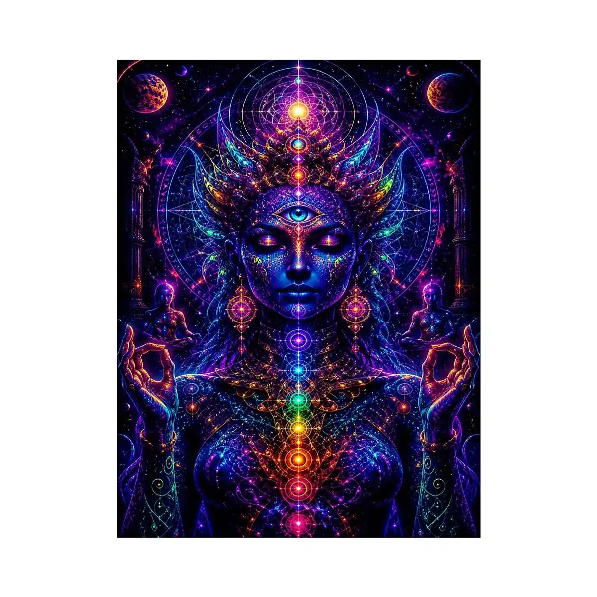Celestial Chakra Awakening premium canvas wall art for modern home decor.