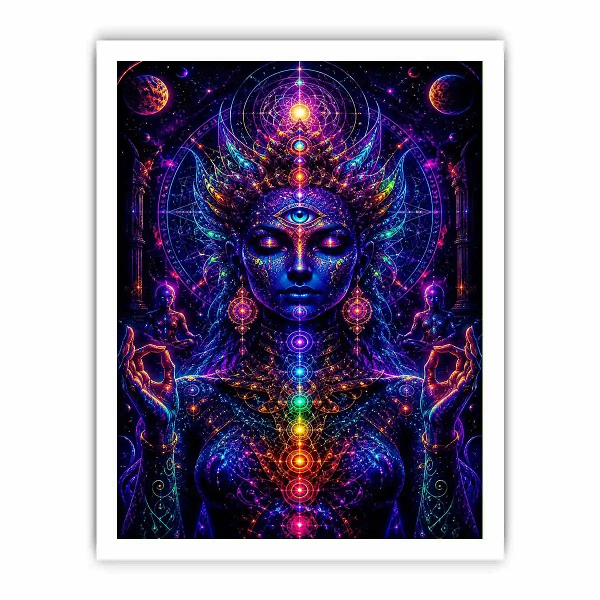 Celestial Chakra Awakening premium canvas wall art for modern home decor.
