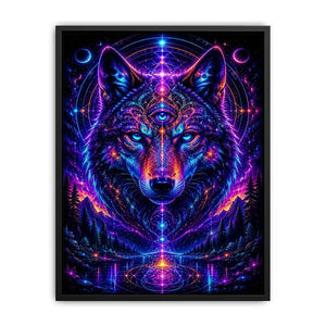 Mystic Cosmic Wolf Spirit premium canvas wall art for modern home decor.