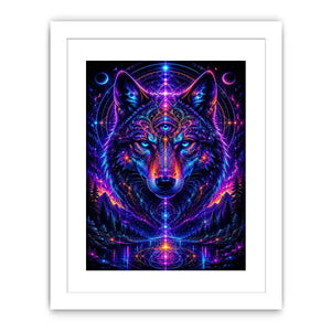 Mystic Cosmic Wolf Spirit premium canvas wall art for modern home decor.