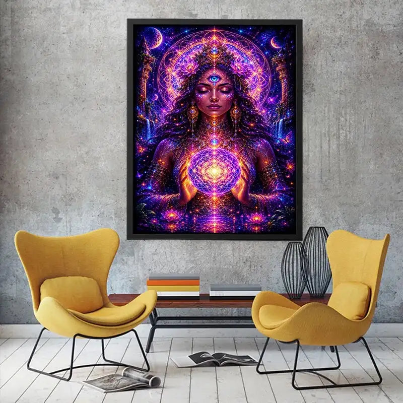 Celestial Empress of Sacred Light premium canvas wall art for modern home decor.