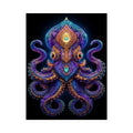 Intricate celestial octopus artwork with glowing psychedelic patterns and cosmic symbolism