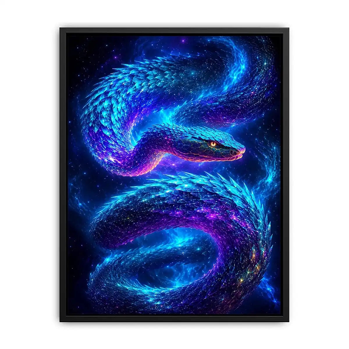Galaxy serpent canvas art for modern living room decor