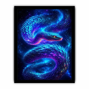 Galaxy serpent canvas art for modern living room decor
