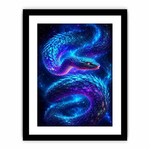 Galaxy serpent canvas art for modern living room decor