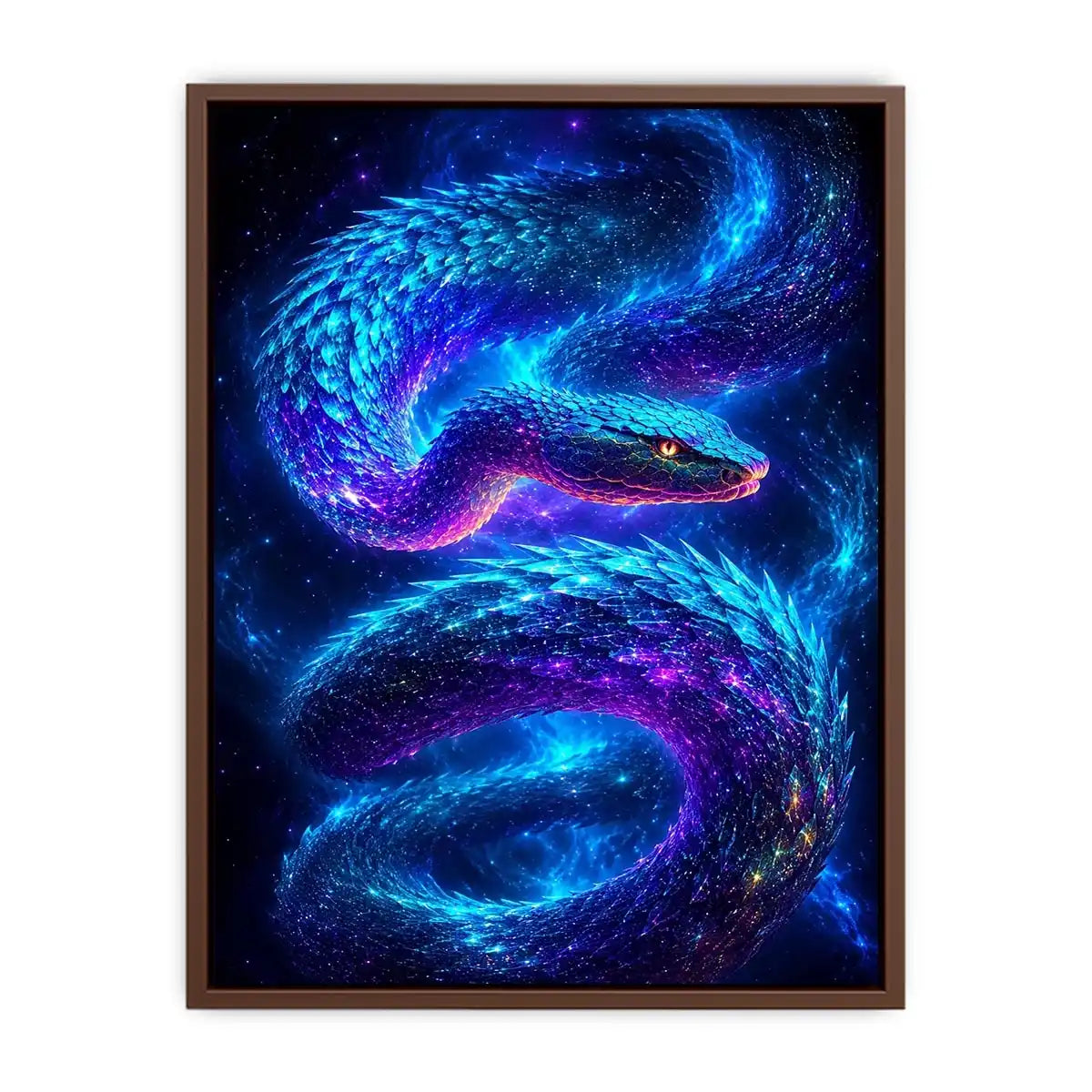 Galaxy serpent canvas art for modern living room decor