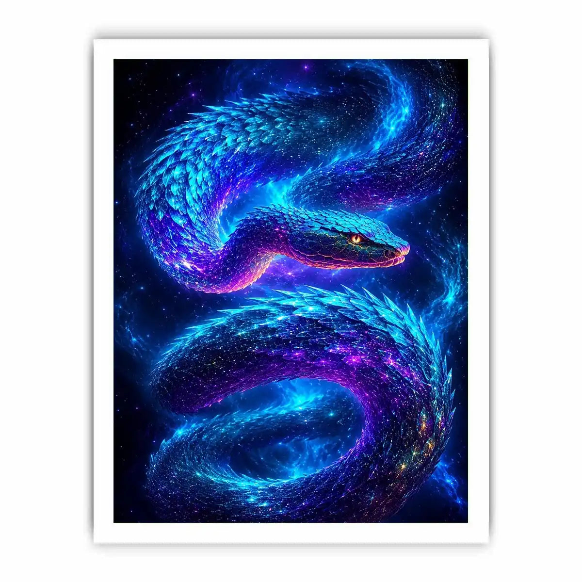 Galaxy serpent canvas art for modern living room decor