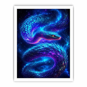 Galaxy serpent canvas art for modern living room decor