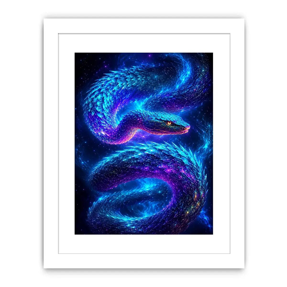 Galaxy serpent canvas art for modern living room decor