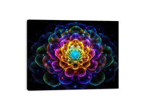 Sacred geometric flower canvas art for modern living room decor