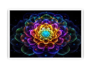 Sacred geometric flower canvas art for modern living room decor