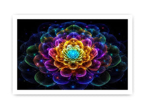 Sacred geometric flower canvas art for modern living room decor