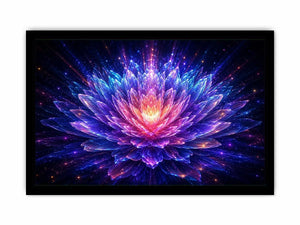 Crystal lotus bloom canvas art for modern living room decor