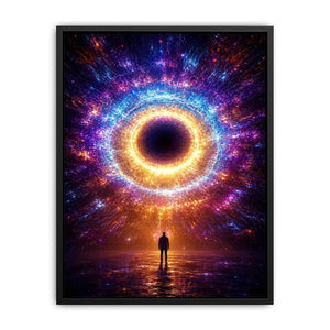 Surreal cosmic portal canvas art for modern living room and luxury office decor.