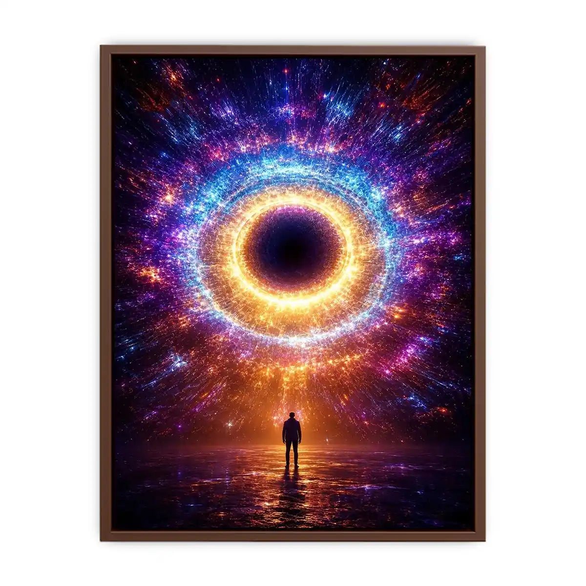 Surreal cosmic portal canvas art for modern living room and luxury office decor.
