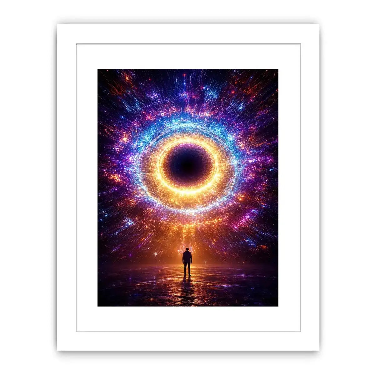 Surreal cosmic portal canvas art for modern living room and luxury office decor.
