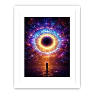 Surreal cosmic portal canvas art for modern living room and luxury office decor.
