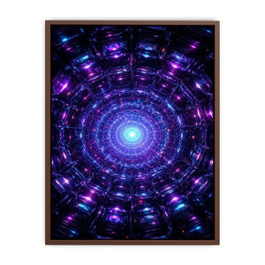 Futuristic neon tunnel canvas art for modern gaming room and luxury office decor.