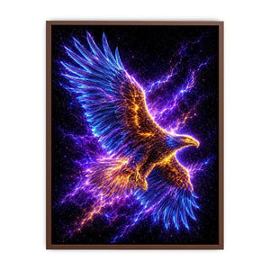 Futuristic glowing eagle canvas art for modern office and luxury living room decor.