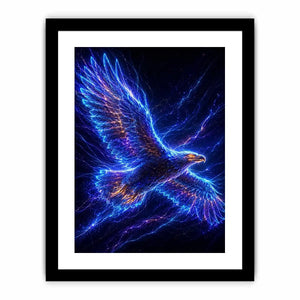 Futuristic glowing eagle canvas art for modern office and luxury living room decor.