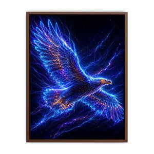 Futuristic glowing eagle canvas art for modern office and luxury living room decor.