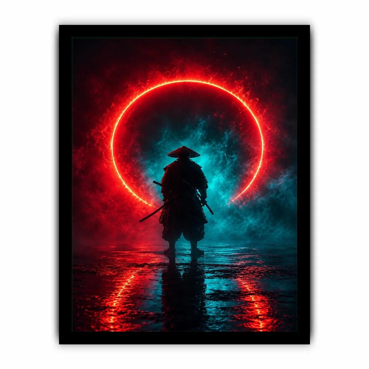 Crimson Eclipse canvas art for modern luxury decor.