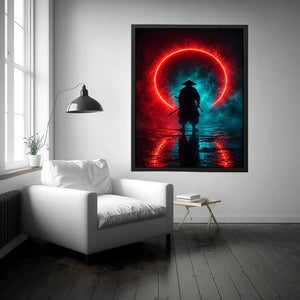 Crimson Eclipse canvas art for modern luxury decor.