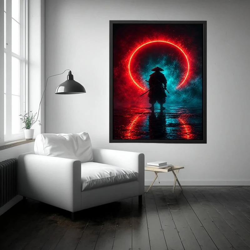 Crimson Eclipse canvas art for modern luxury decor.
