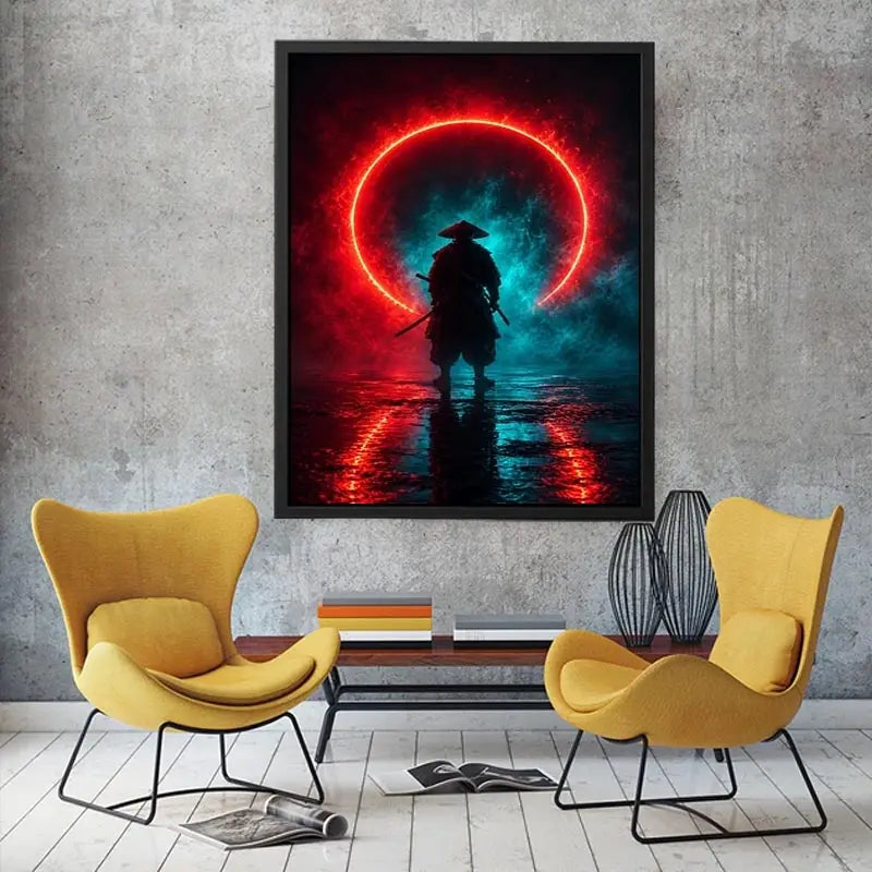 Crimson Eclipse canvas art for modern luxury decor.