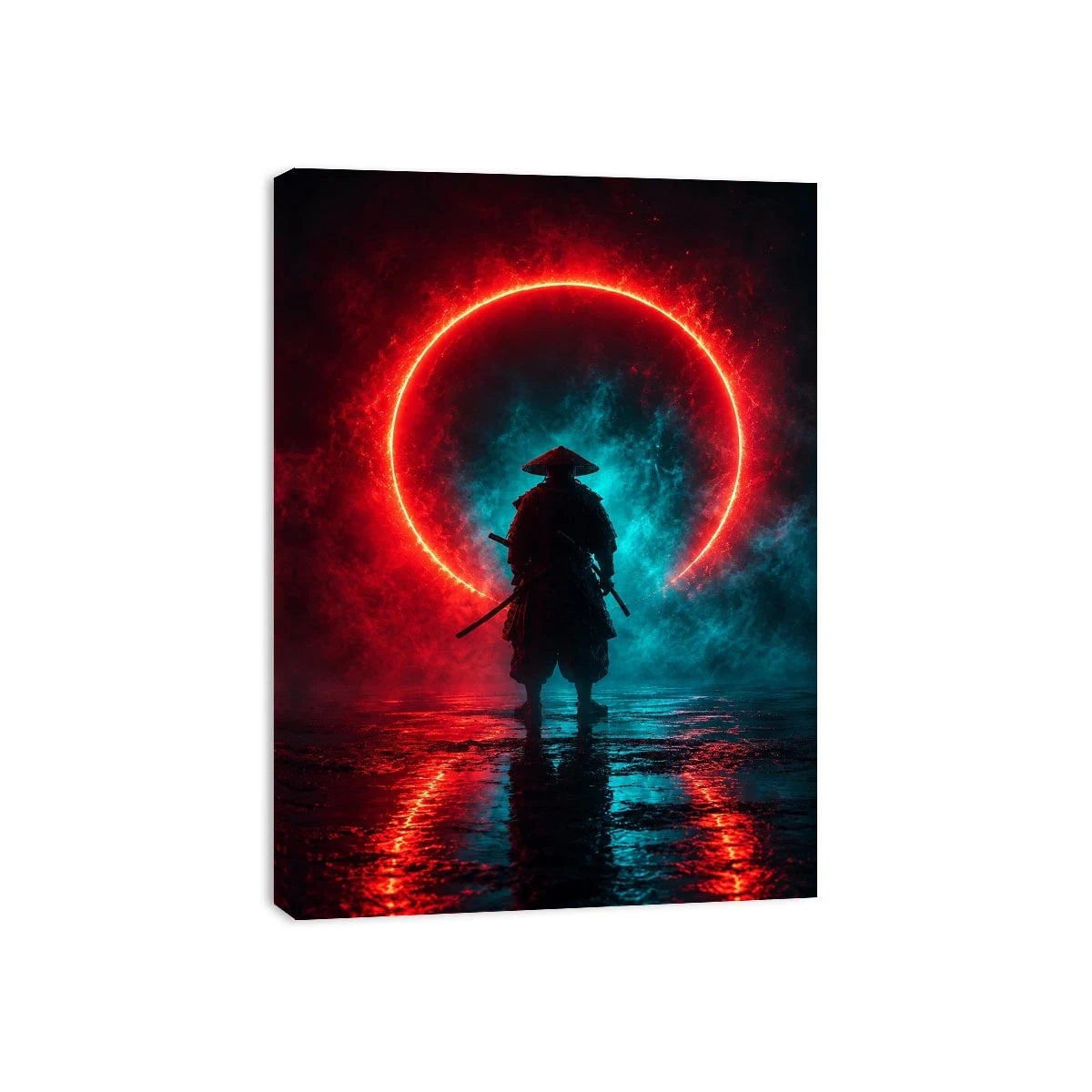 Crimson Eclipse canvas art for modern luxury decor.