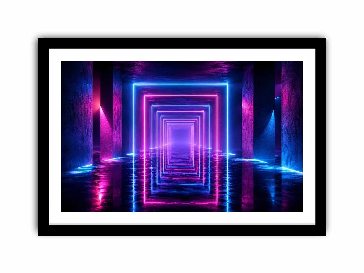 Infinite Neon canvas art for modern luxury decor.