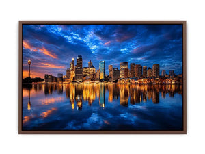 Sydney skyline photography canvas art for modern office or living room decor.