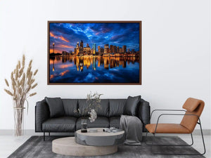 Sydney skyline photography canvas art for modern office or living room decor.