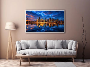 Sydney skyline photography canvas art for modern office or living room decor.