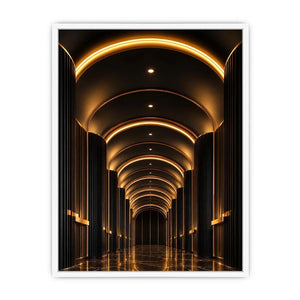 Luxury black and gold arch hallway canvas art for modern entryway decor.