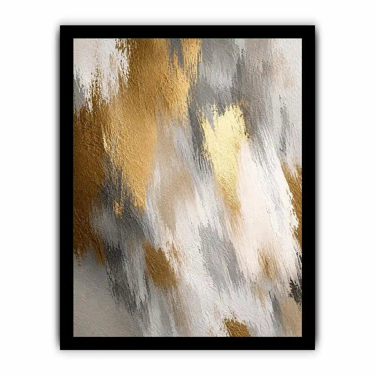 Soft neutral abstract canvas art with beige and gold texture for bedroom wall decor.