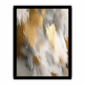 Soft neutral abstract canvas art with beige and gold texture for bedroom wall decor.