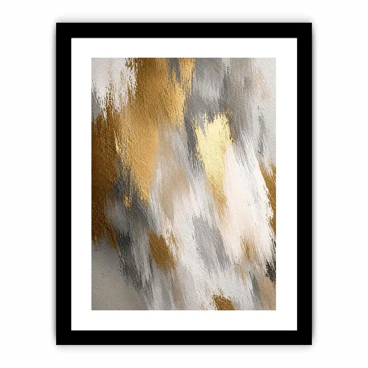 Soft neutral abstract canvas art with beige and gold texture for bedroom wall decor.