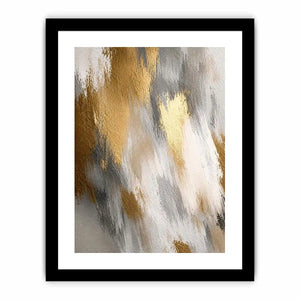 Soft neutral abstract canvas art with beige and gold texture for bedroom wall decor.