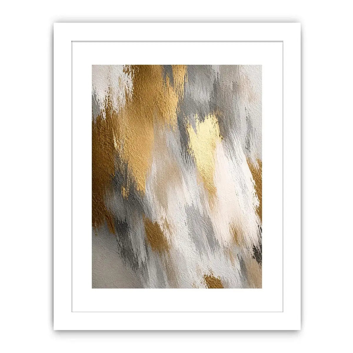 Soft neutral abstract canvas art with beige and gold texture for bedroom wall decor.
