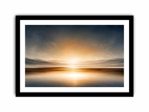 Minimal neutral shoreline canvas art for calm bedroom decor.