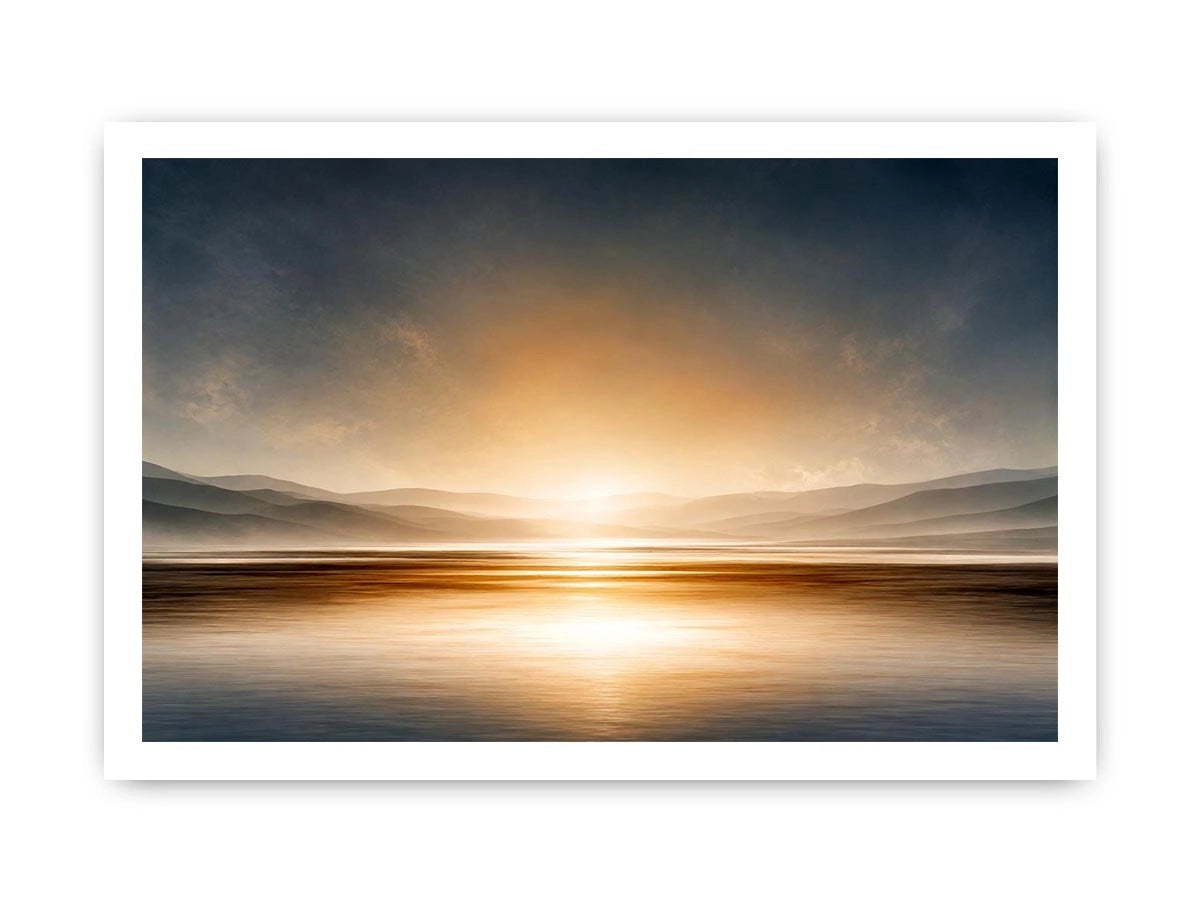 Minimal neutral shoreline canvas art for calm bedroom decor.