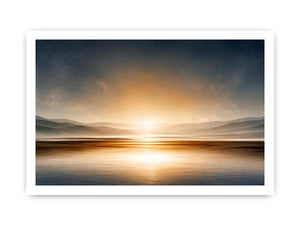 Minimal neutral shoreline canvas art for calm bedroom decor.