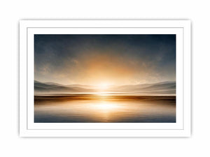 Minimal neutral shoreline canvas art for calm bedroom decor.