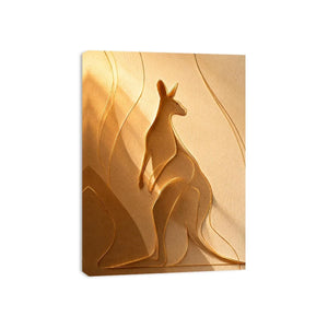 Minimal kangaroo line art canvas for neutral bedroom decor.