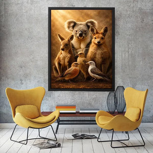 Australian animal canvas art for cozy nursery or kids room decor.