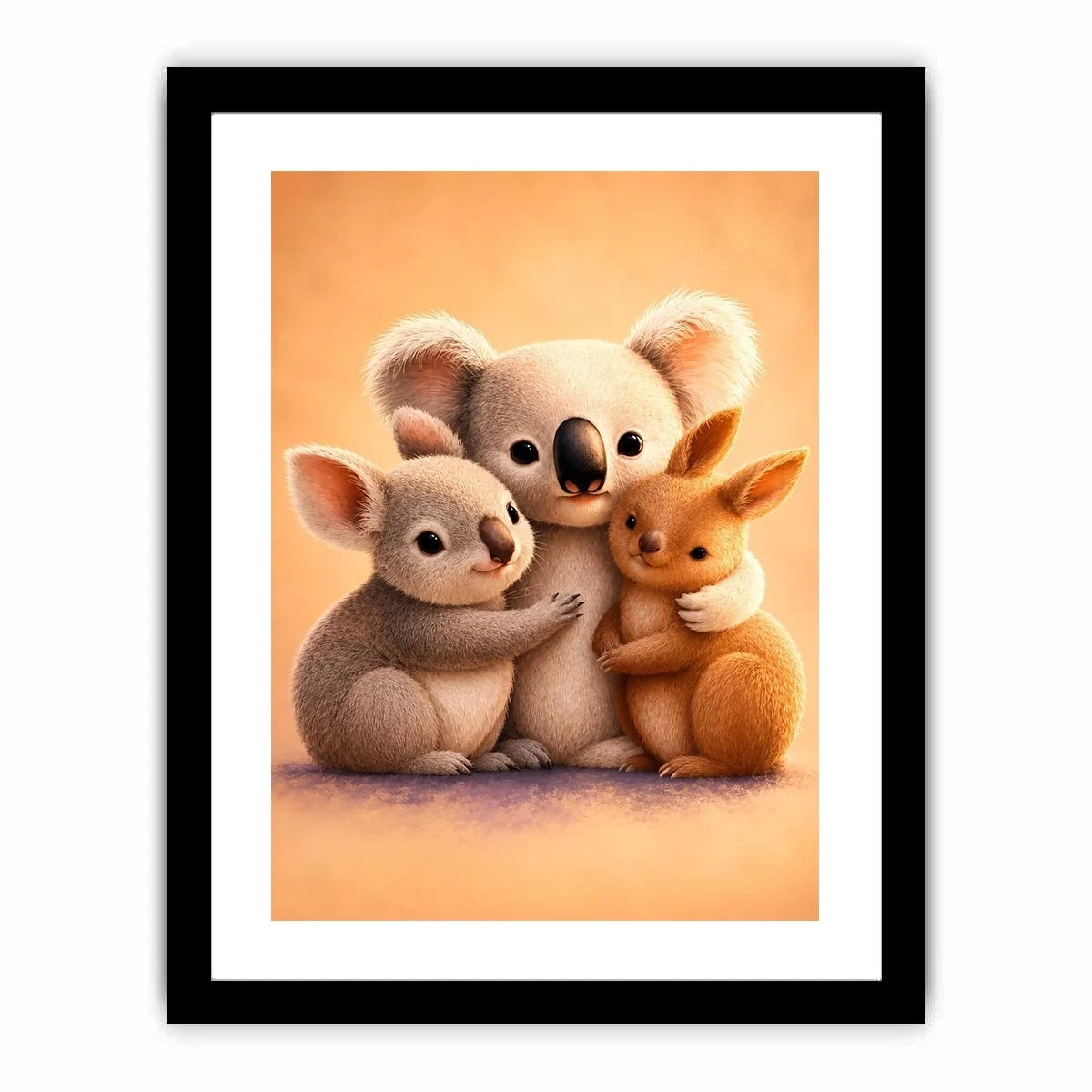 Cute koala and kangaroo canvas art for nursery or kids room decor.