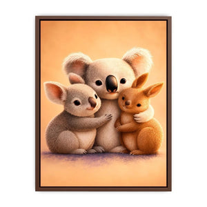 Cute koala and kangaroo canvas art for nursery or kids room decor.