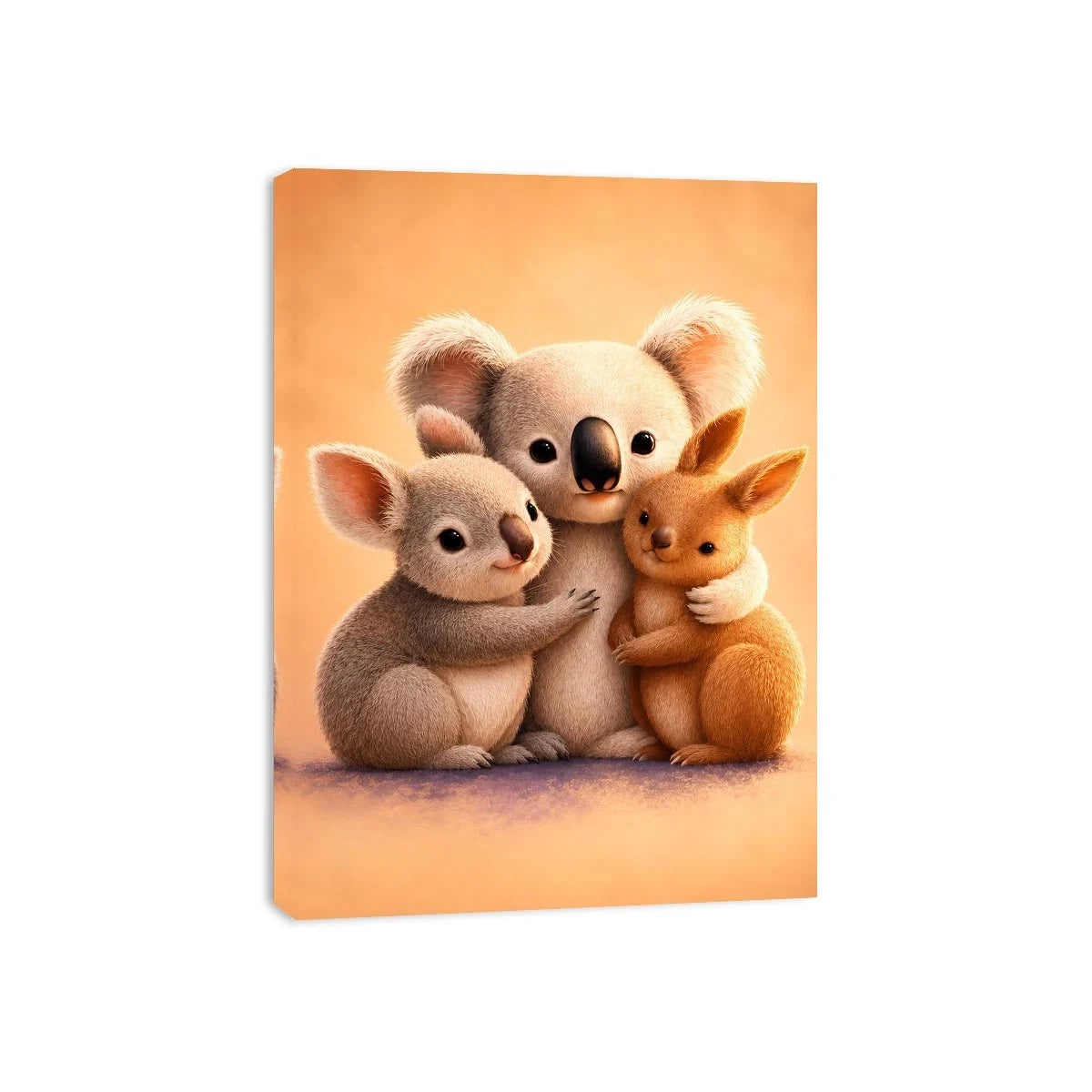 Cute koala and kangaroo canvas art for nursery or kids room decor.