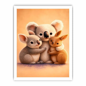 Cute koala and kangaroo canvas art for nursery or kids room decor.